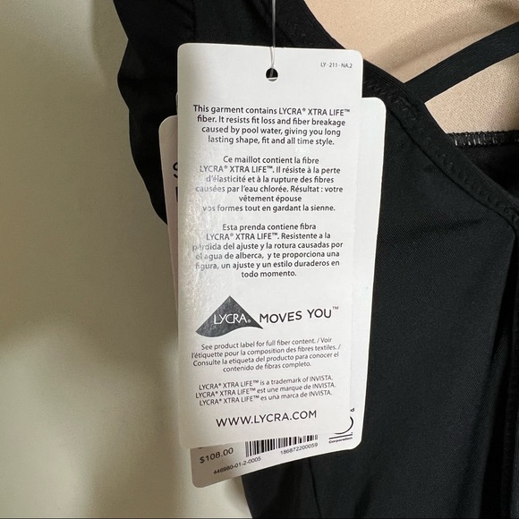 Athleta Skinny Strap Ring One Piece Black Size XL - Picture 10 of 12